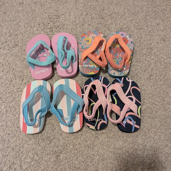 Carter's Kids Flip Flops - Pink, Orange, Blue - Picture 3 of 9